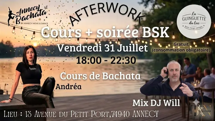 Affiche de Afterwork BKS · bar du lac (guinguette) · Annecy-le-Vieux · Ven 31/07