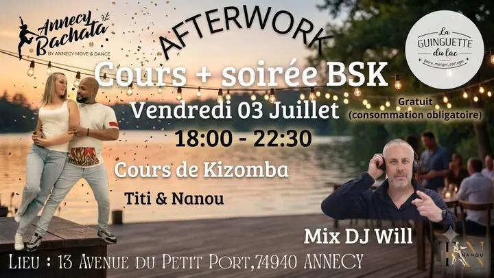 Affiche de Afterwork BKS · bar du lac (guinguette) · Annecy-le-Vieux · Ven 14/08
