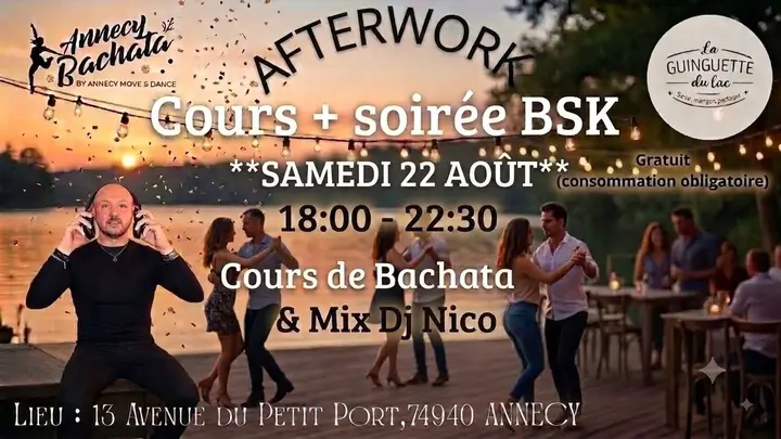 Affiche de Afterwork BKS · open air au bord du lac · La Maison du Lac · Annecy-le-Vieux (sam 22 août)