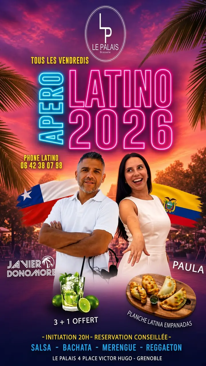 Affiche de Apéro Latino · Le Palais · Grenoble (vendredi 21 août)