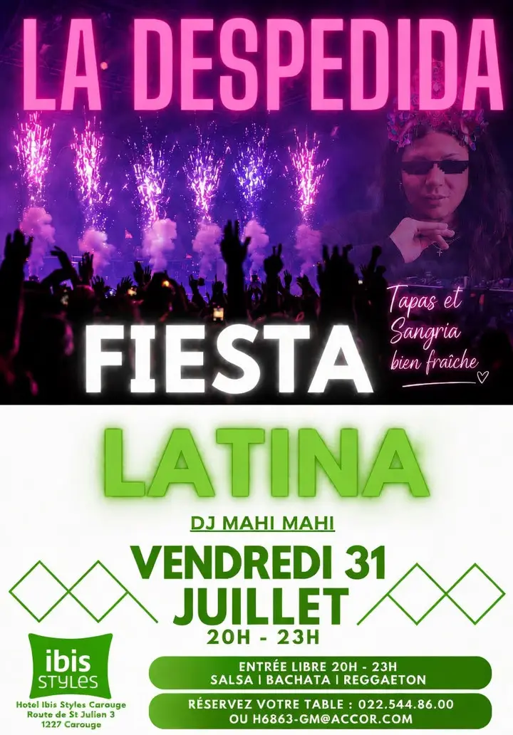 Affiche de Fiesta Latina · Café Dessiné (Ibis Styles) · Carouge-Genève