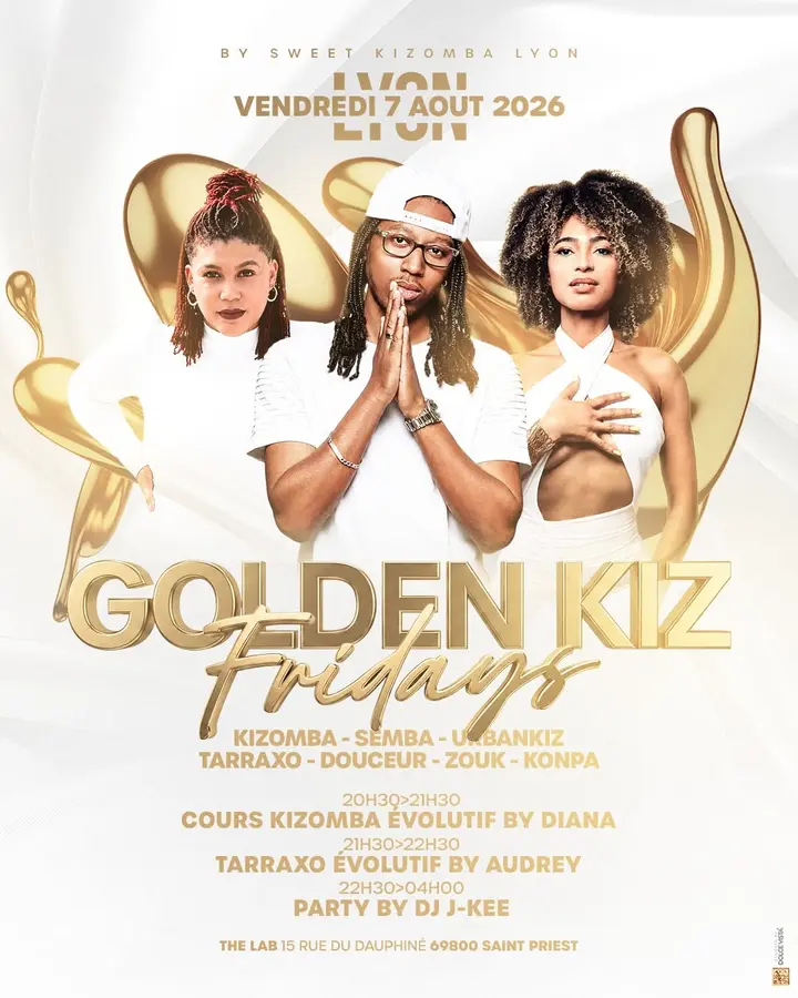 Affiche de Golden Kiz Fridays · 100 % Kizomba · THE LAB · Saint-Priest (ven 7 août)