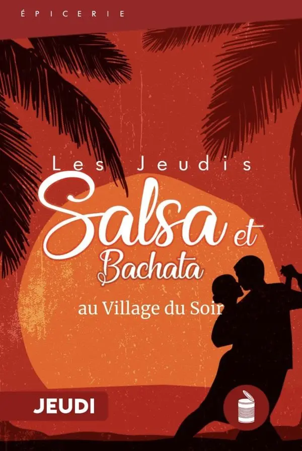 Affiche de Les Jeudis Salsa / Bachata / Reggaeton · Village du Soir · Grand-Lancy (Genève) · jeudi 30 juillet