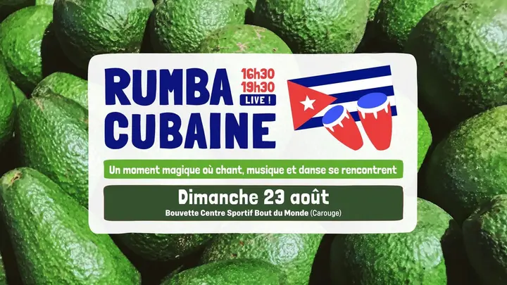 Affiche de Rumba Cubaine 100 % LIVE · la rentrée · Bouvette du Bout du Monde · Genève (dim 23 août)