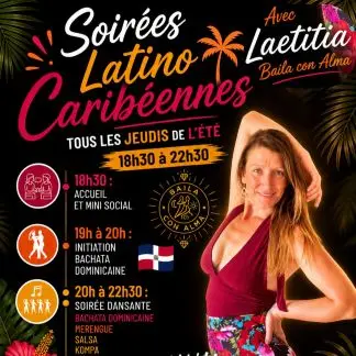 Affiche de Soirée Latino Caribéenne · Laetitia · La Seiche · Sevrier