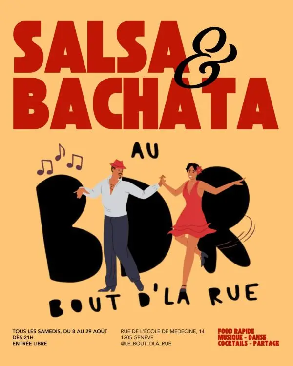 Affiche de Soirée Salsa & Bachata · Le Bout d'la Rue · Genève