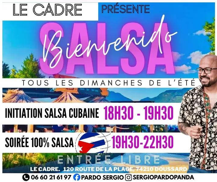 Affiche de Soirée Salsa @ Le Cadre · Doussard