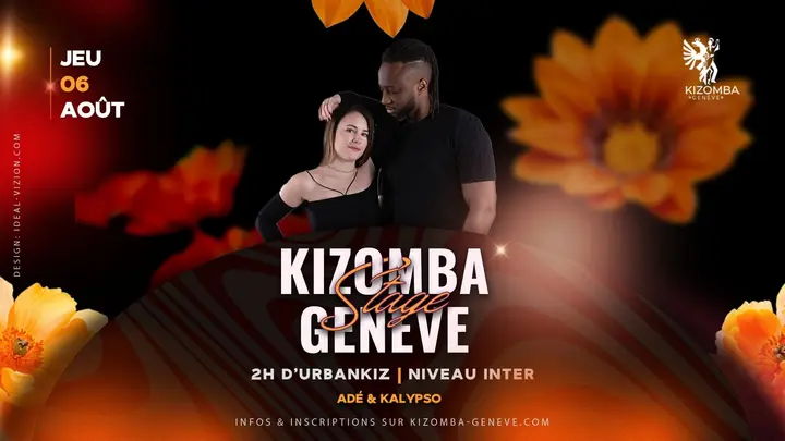 Affiche de Stage UrbanKiz · Adé & Kalypso · Studio Connection · Genève (jeu 6 août, 20h-22h)