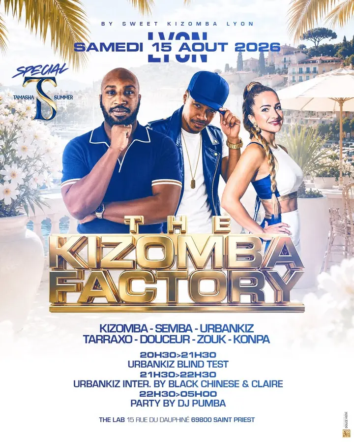 Affiche de The Kizomba Factory · Spéciale Tamasha Summer · THE LAB · Saint-Priest (sam 15 août)